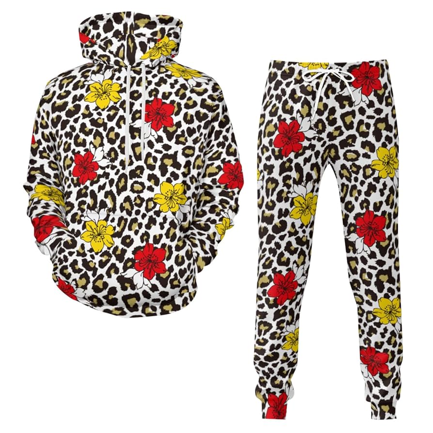 Amazon.co.jp: ヒョウ柄 豹柄 花柄 ジャージ メンズ 上下セット