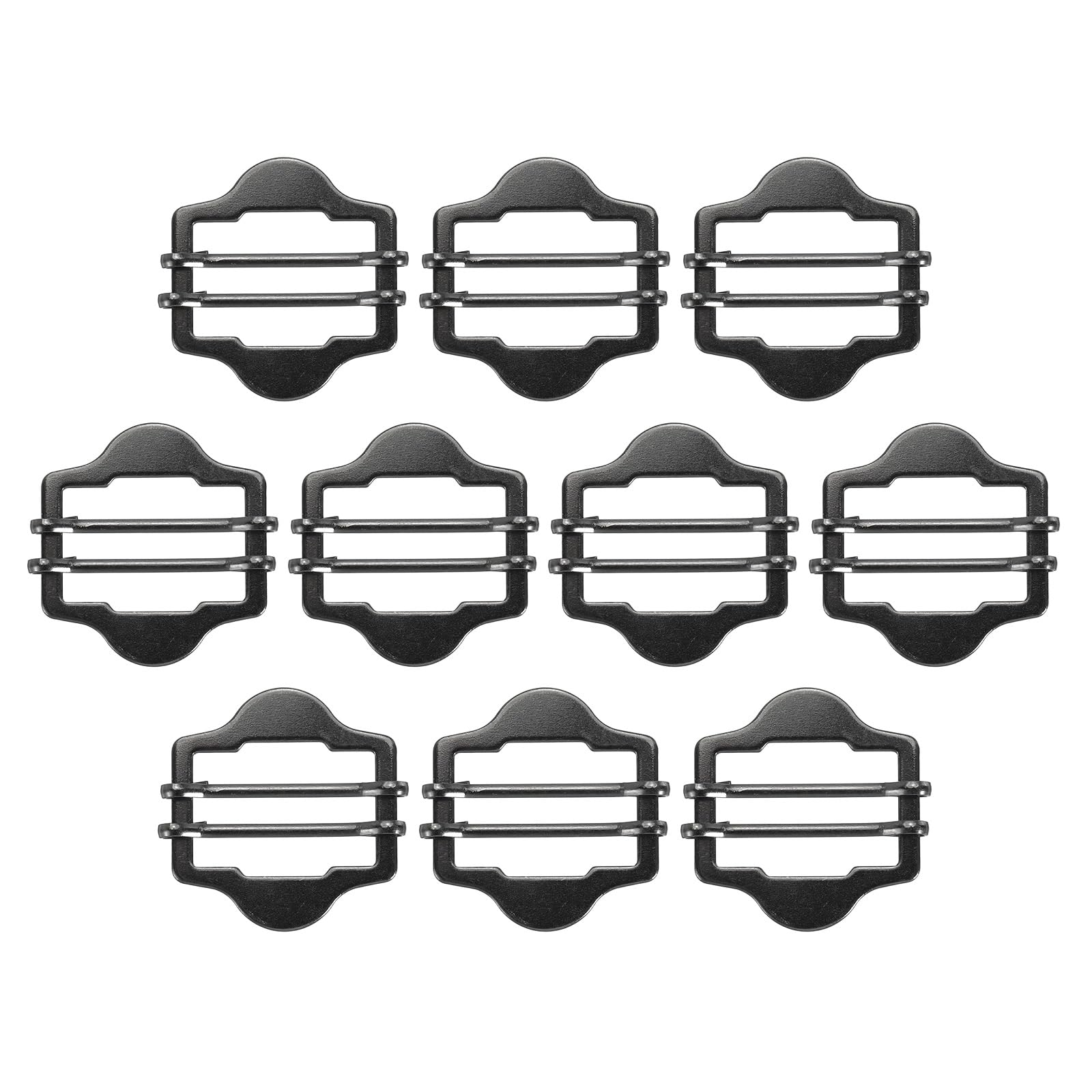 PATIKIL 0.8 Inch Vest Buckles, 10 Pcs Metal Vest Buckle Slide Adjuster Clasp Double-Pin Hexagonal for Suit Belt Bags Cloth DIY Accessories, Black