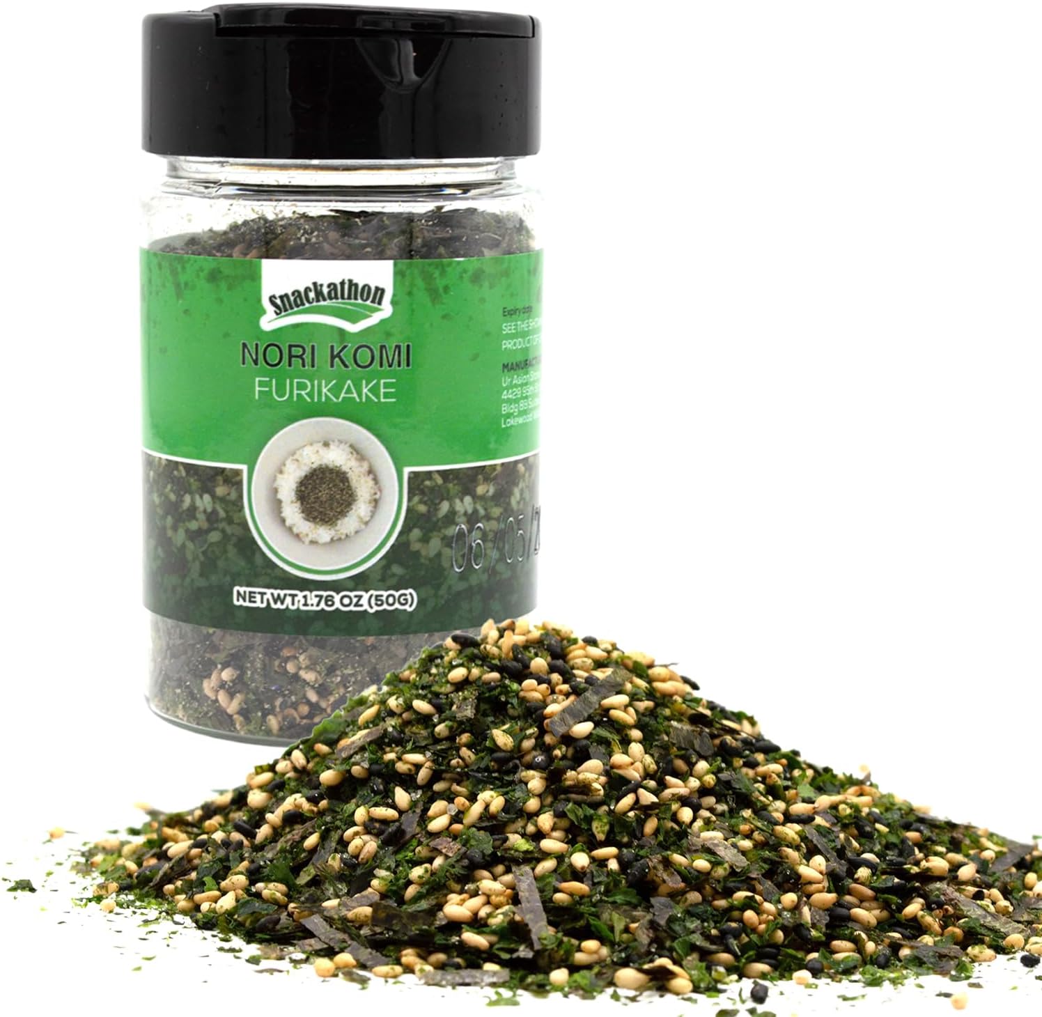 Snackathon Furikake Rice Seasoning, Japanese Spices Topper for Rice Ball, Salad, Stir Fried Vegetables (Pack of 1, Nori Komi)