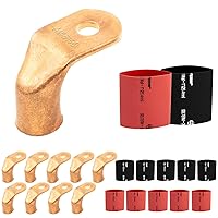 Vista 513 de SELTERM - 2 terminales de anillo resistentes para cable de batería, calibre 4 AWG, pernos de 3/8 pulgadas, terminales de calibre 4, ojales de cobre