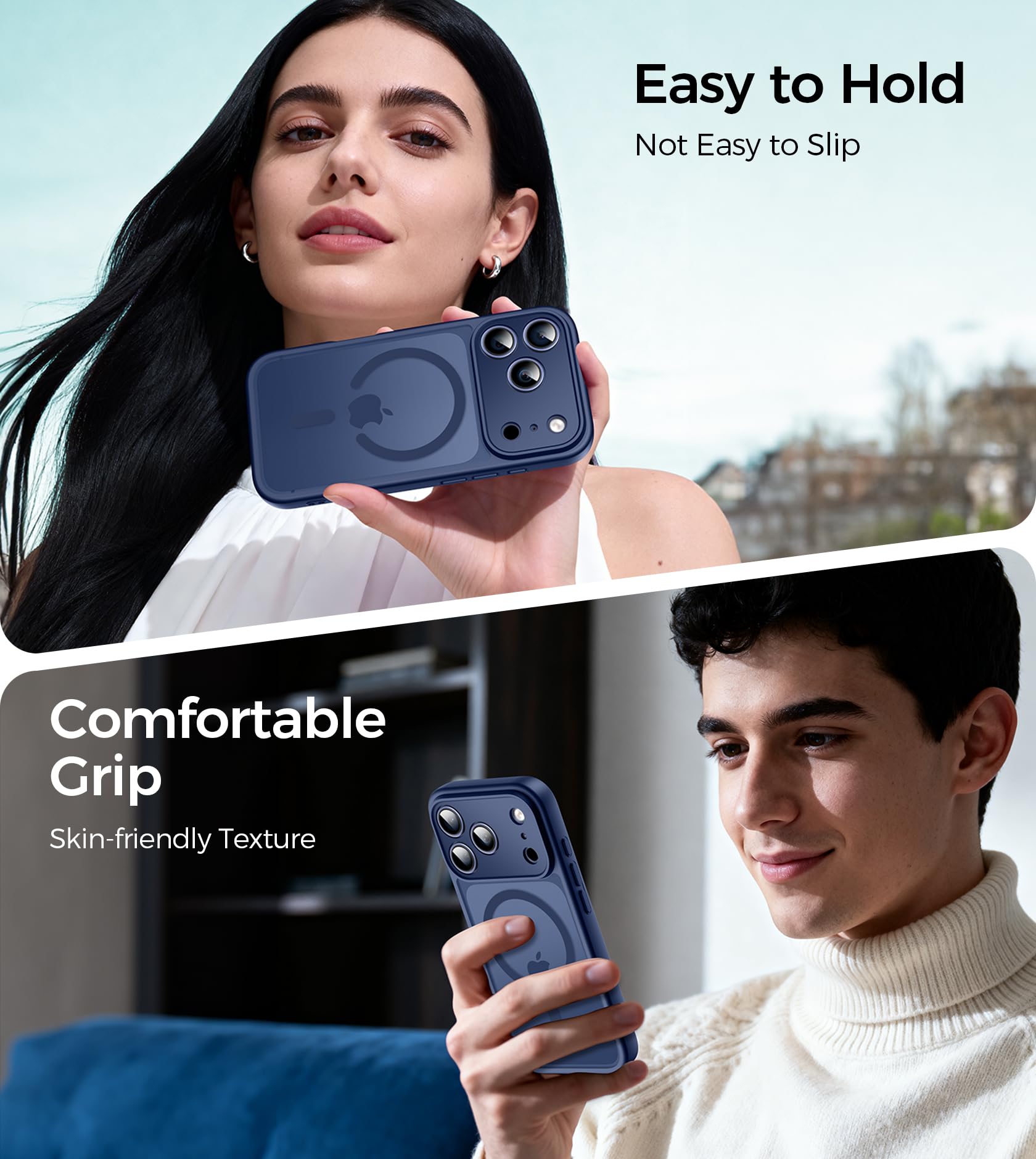 Custodia Magnetica Per IPhone 17 Con MagSafe, Antiurto Grado Militare, Copertura Completa Per Fotocamera, Finitura Opaca E Traspirante, Colore Blu Traslucido
