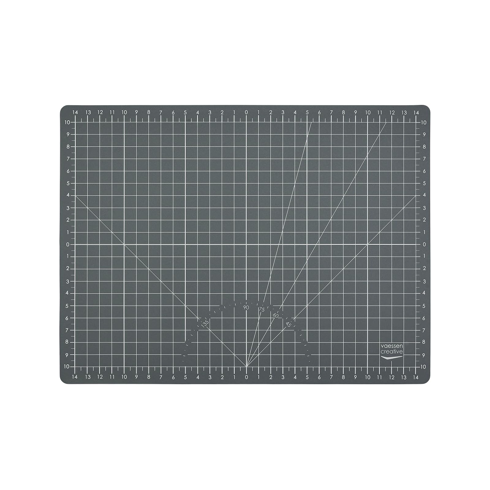 Vaessen Creative Self-Healing Cutting Mat A4 - Double-Sided with Grid, Markings for Card Sizes and Angles - for Card Making, Scrapbooking & Journaling, Grey
