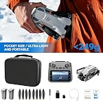 Drone with Camera - Drone with Screen on Controller for Beginners, Foldable, 5.64'' Display, Dual Camera, Obstacle Avoidance, Optical Flow, Gesture, 360 Flip, One Key Start, 20 Min Flight (2 Battery)