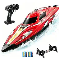 Tidjani RC Boat, 14 inch Remote Control Boat for Kids and Adults, Fast 25 KPH RC Speed Boat with 30Mins Playtime, Summer Toys for Pool & Lake & Saltwater