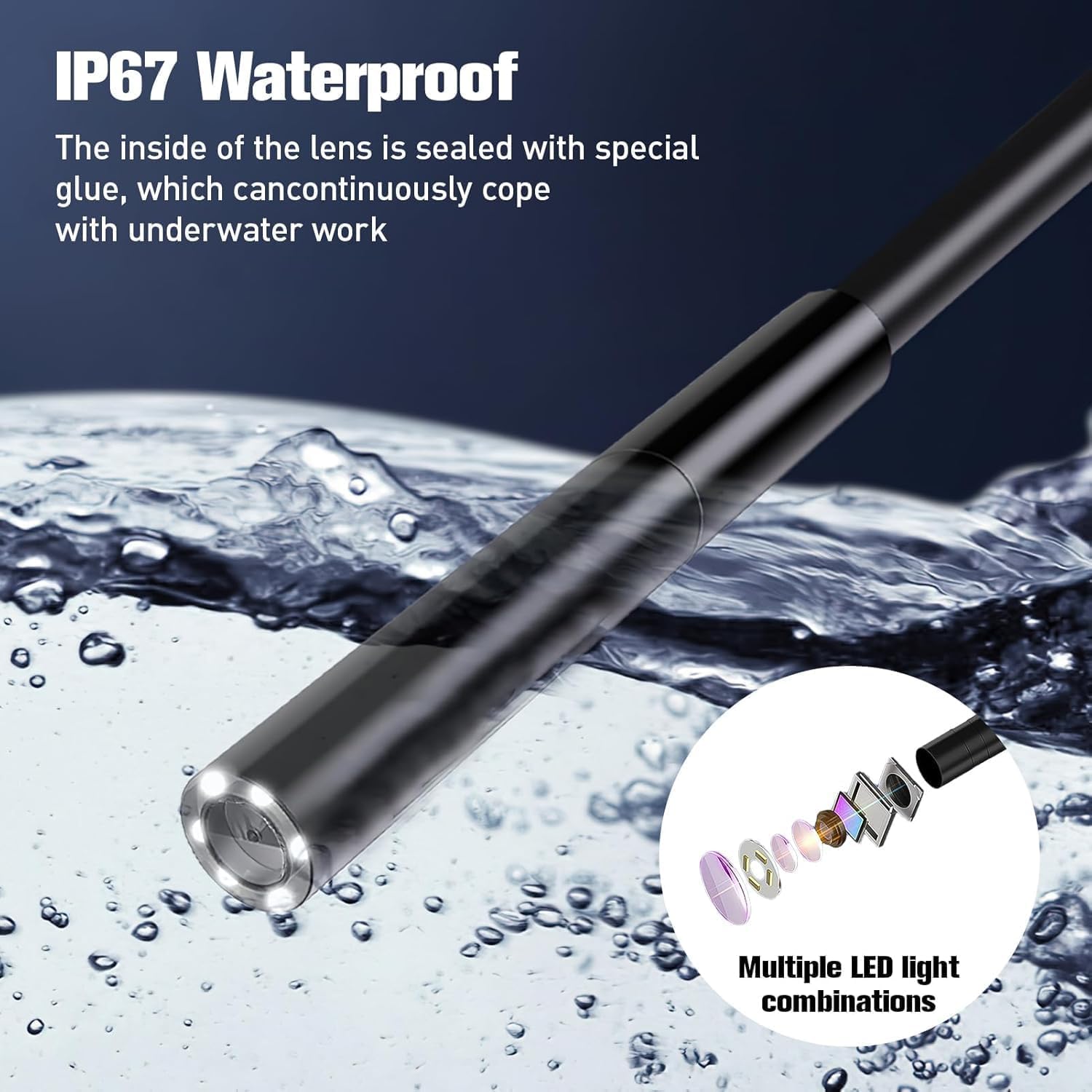Przenośny Endoskop Usb, 3 W 1 Kamera Inspekcyjna Led Uniwersalny Port Usb/Type-C Do Telefonów Android, Wodoodporny Obiektyw 3,9 mm, Do Naprawy Urządzeń Gospodarstwa Domowego I Pojazdów (1m)