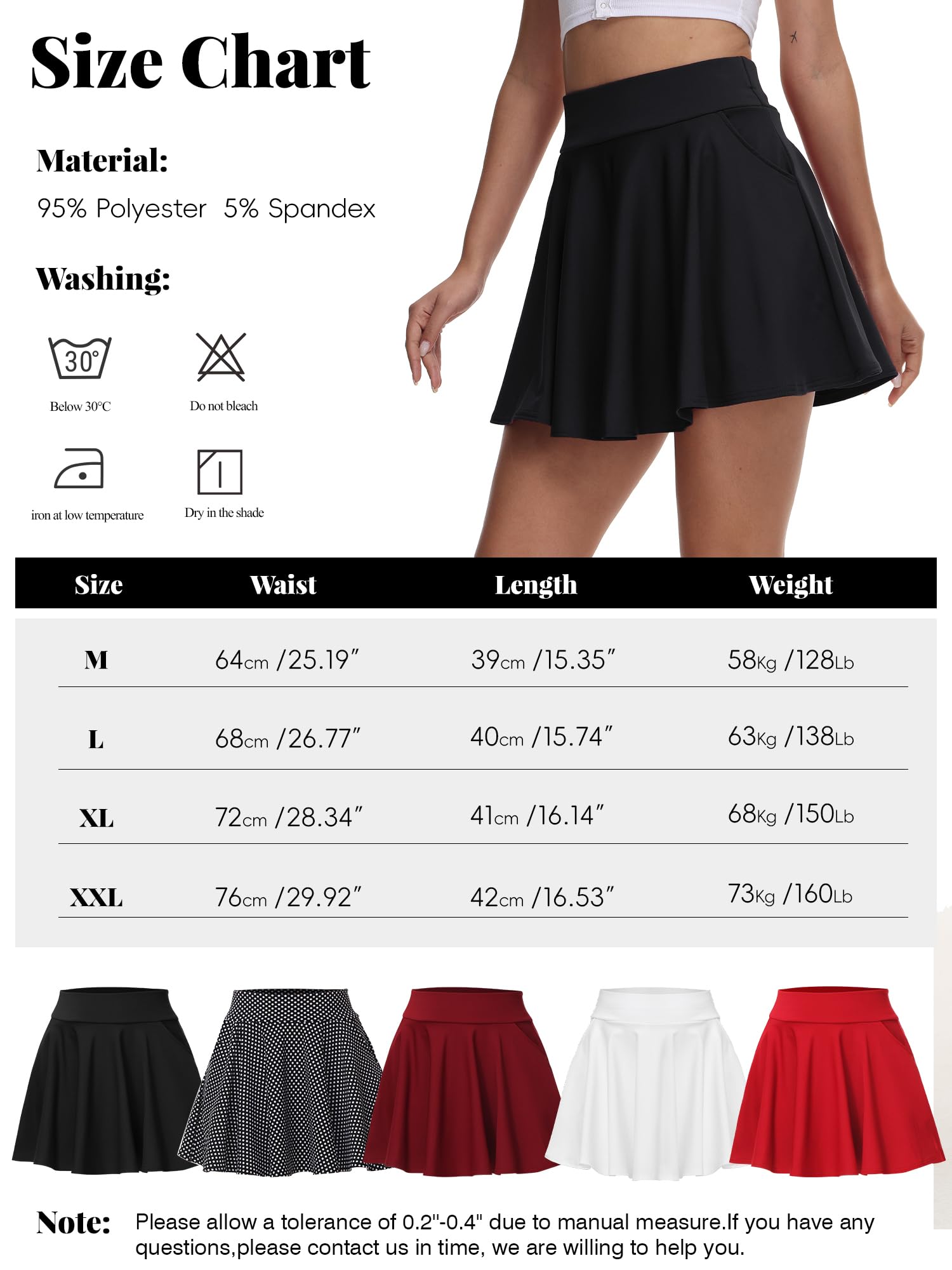 Falda básica para Mujer y niña, Falda Negra, Minifalda Skater con pantalón, Bolsillo, versátil, elástica, Informal, Falda de Tenis para Mujer