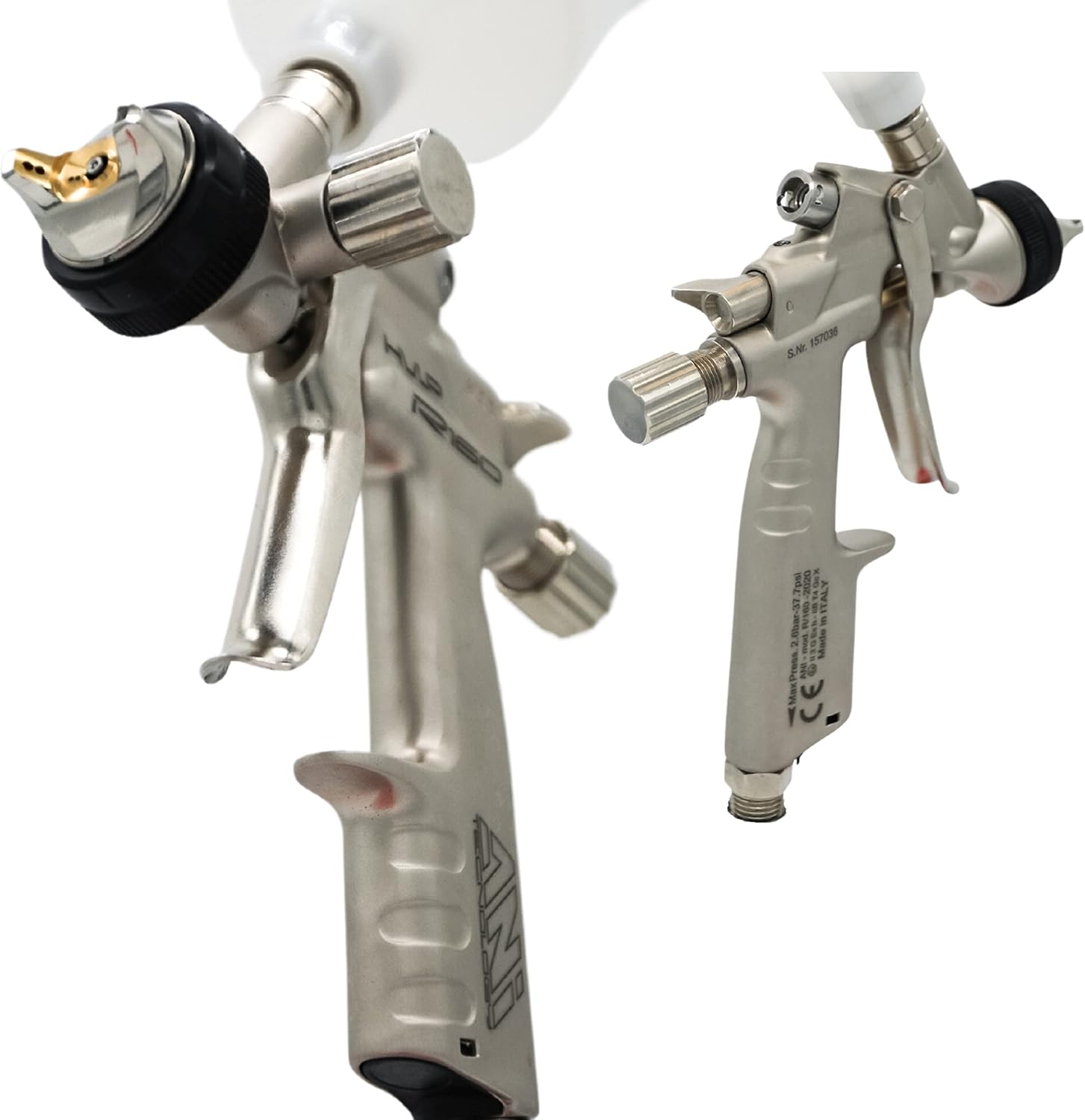 ANI HVLP R160 Professional Gravity Feed Air Mini Spray Gun Automotive, Stainless Steel Nozzle with Nylon Cup, Light Weight & Ergonomic Grip, Automotive Paint Sprayer for Cars 250 cc (1.2 mm Silver)