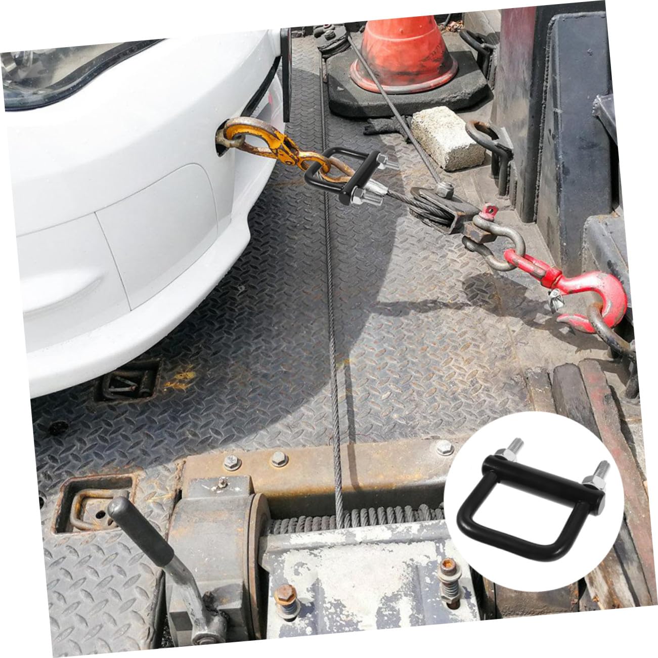 Mikinona 2 Piezas Grillete de Remolque de Metal Negro Abrazadera Tensora de Enganche Antitraqueteo Fijación Resistente para Acoplador de Remolque Uso Seguro