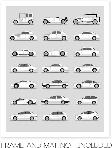 Miniatura 66 de Handmade Poster compatible with Chevy Print Wall Art Handmade Decor of the Best of Chevy Generations History Evolution 8x10" (Unframed) Satin Print
