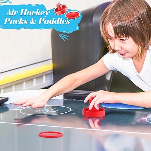 Miniatura 3 de 3 juegos de mini discos y paletas de hockey de aire de 2.362 in, empujadores de hockey de aire, paletas, paletas, accesorios de repuesto rojos para