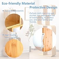 Vista 4 de Estantería geométrica de bambú en forma de S de 4 niveles, gran capacidad, almacenamiento de CDs, estante de exhibición de DVD, estante de apertura