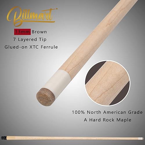 Miniatura 2 de Taco de billar, tacos de billar con estuche rígido, 2 piezas de 58 pulgadas para mesa de billar, taco de billar con punta de 13 mm, 19-21 oz taco de