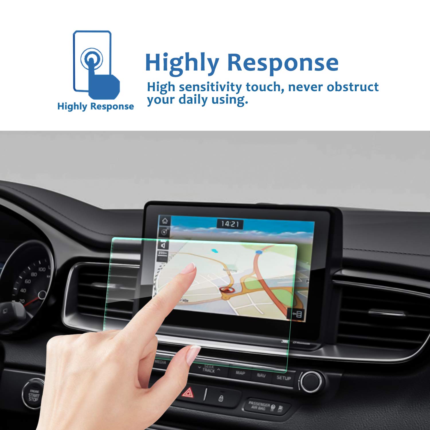 Film Protecteur En Verre Trempé 9H Pour GPS Kia Proceed/Ceed (2013-2017) - 7 Pouces, Anti-rayures - 4