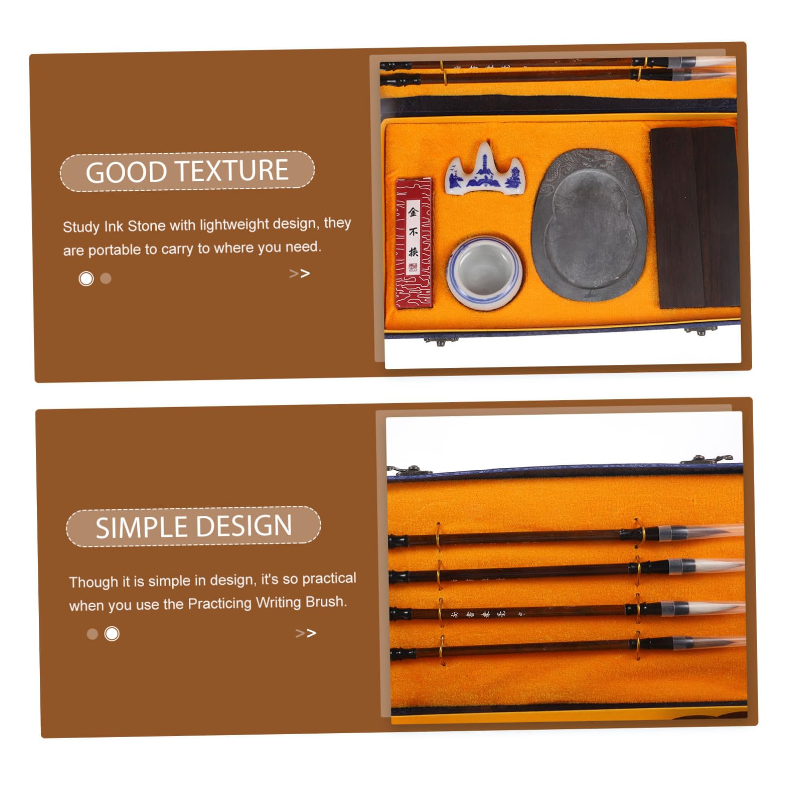 SOIMISS Ensemble Pinceaux Calligraphie Chinoise Pour Étudiants Et Artistes Coffret Bleu 10 Pièces Pierre à Encre Portable Et Bâtonnet D'encre Professionnelle Apprentissage Et Dessin Artistique