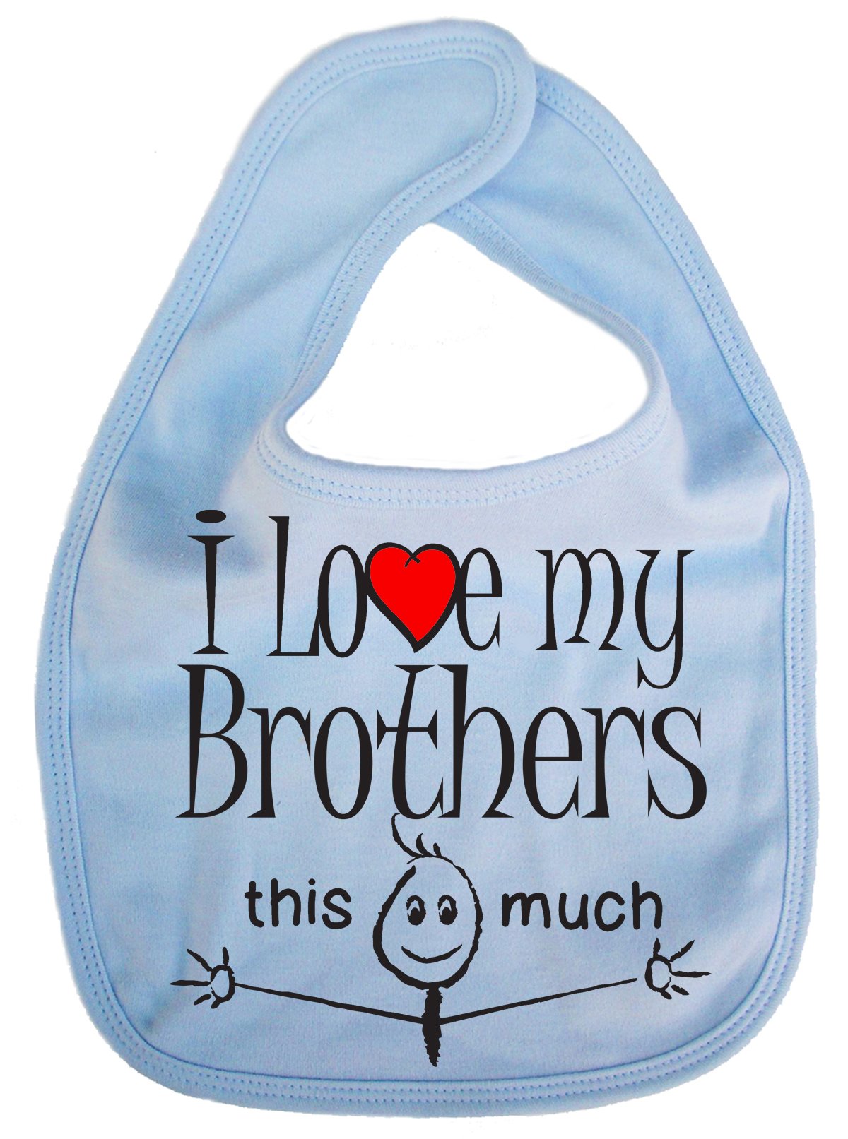 Image is Everything IiE, I Love My Brothers This Much, Sibling Baby Unisex Soft Cotton Feeding Bib, Sky Blue