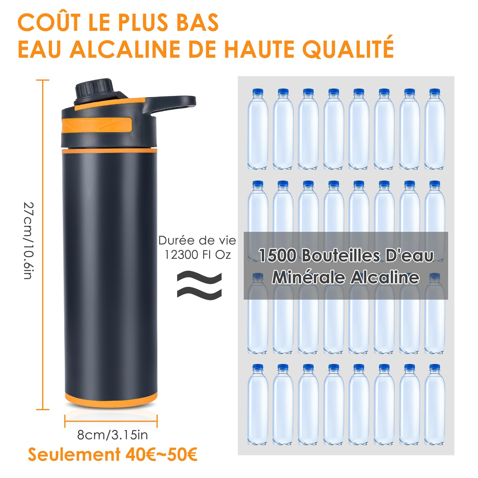 Fogcosy Lot De 4 Gourdes Souples Pliables 700 Ml Pour Voyage, Camping, Randonnée, Avec Mousqueton, Bleu Et Noir
