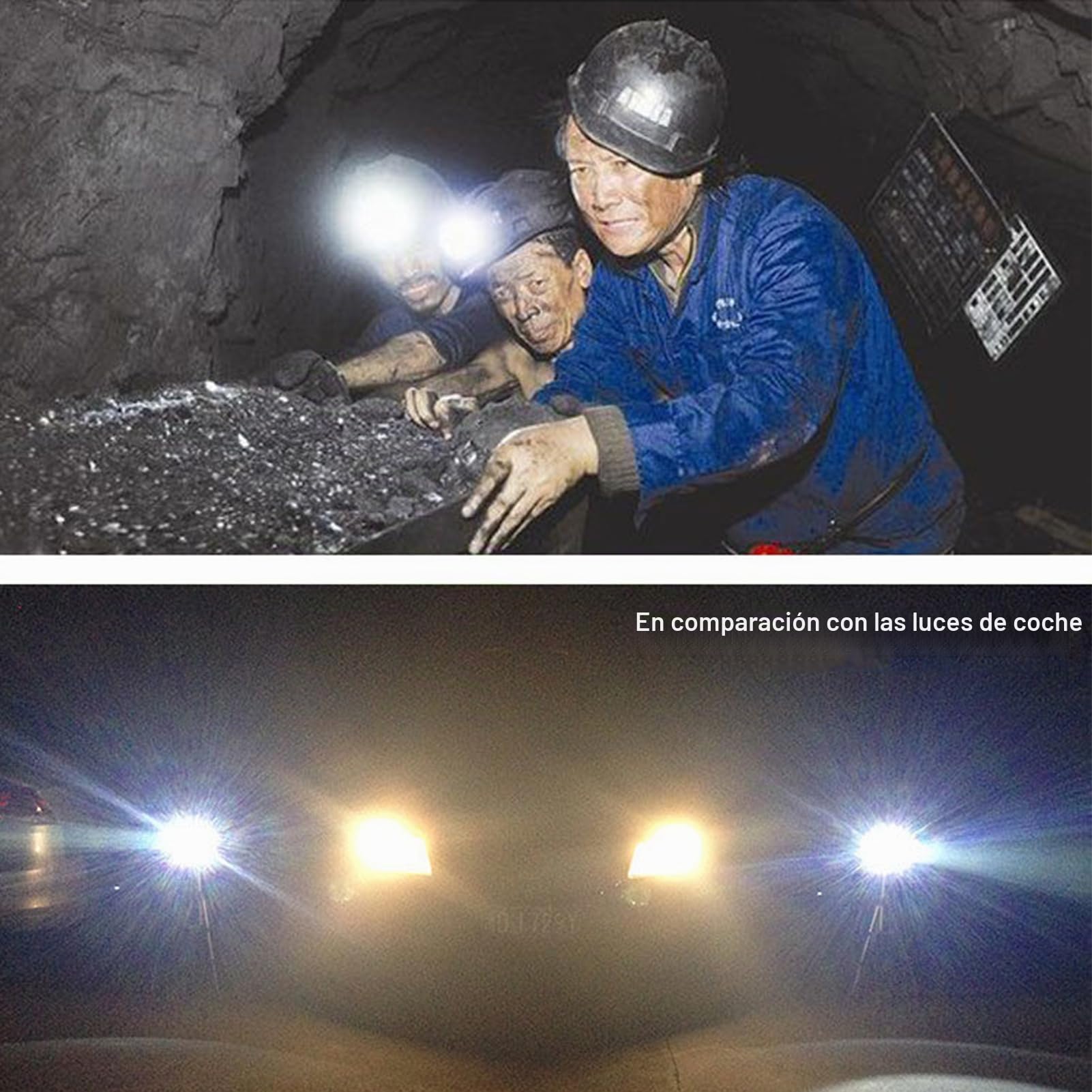Lámpara de Minero de Seguridad, Lámpara de Minero LED Superbrillante Gorra de Seguridad, Linterna Frontal para Minero para Acampar y Hacer Senderismo,12000mAh