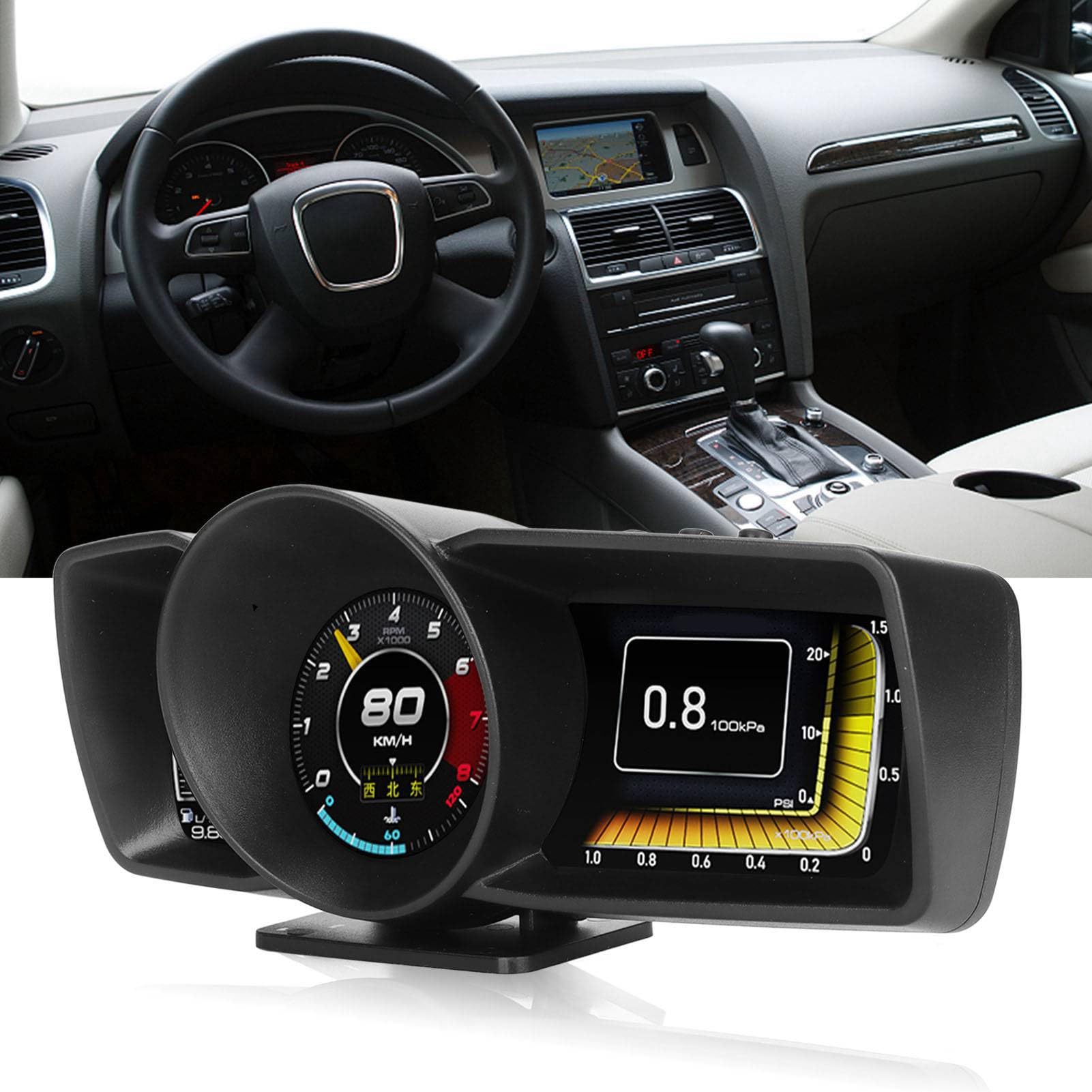 Wyświetlacz Samochodowy HUD OBDII GPS 3-calowy Ekran LCD, Alarm