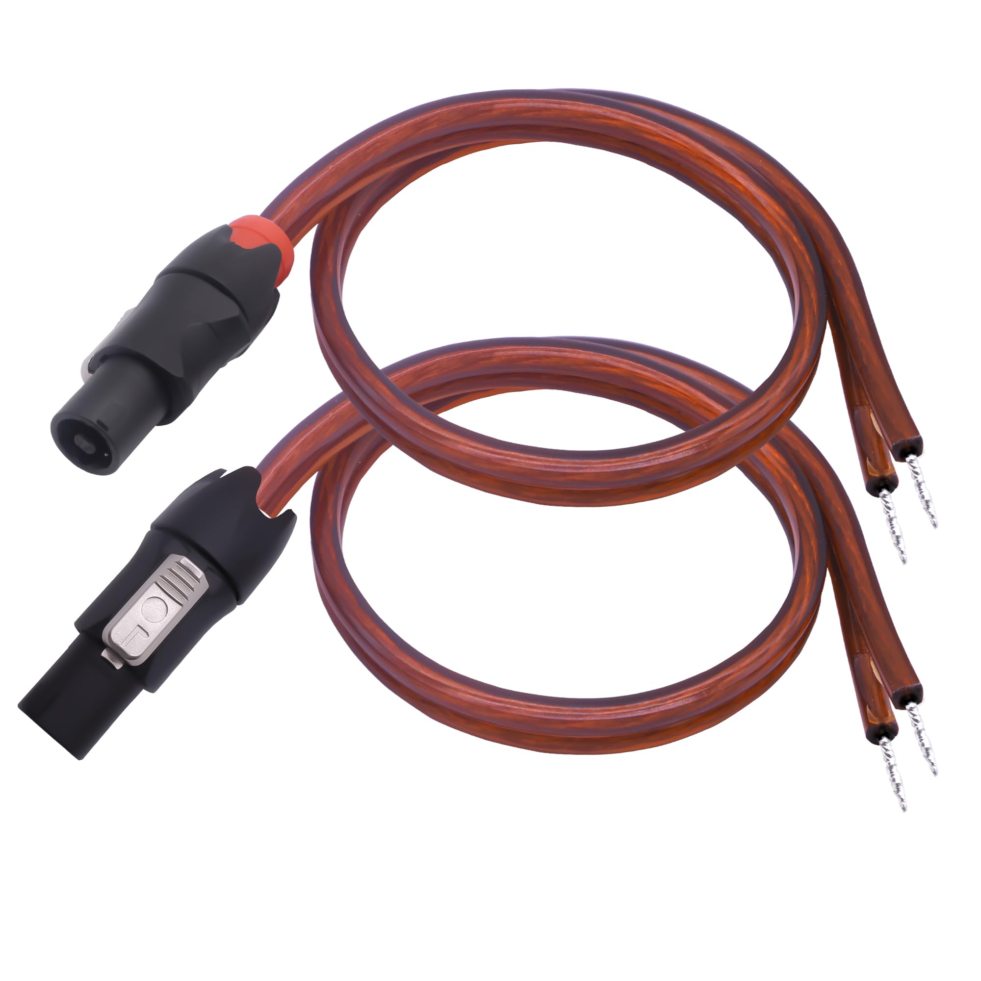 YARCHONN Speakon Speaker Male Bare Wire Cable Open End, Speakon Connector Adapter to Pigtail Wire, 1.64FT Speaker Wire Audio Cord to Speakon Connector Twist Lock for Audio Devices (2pcs) (Male)