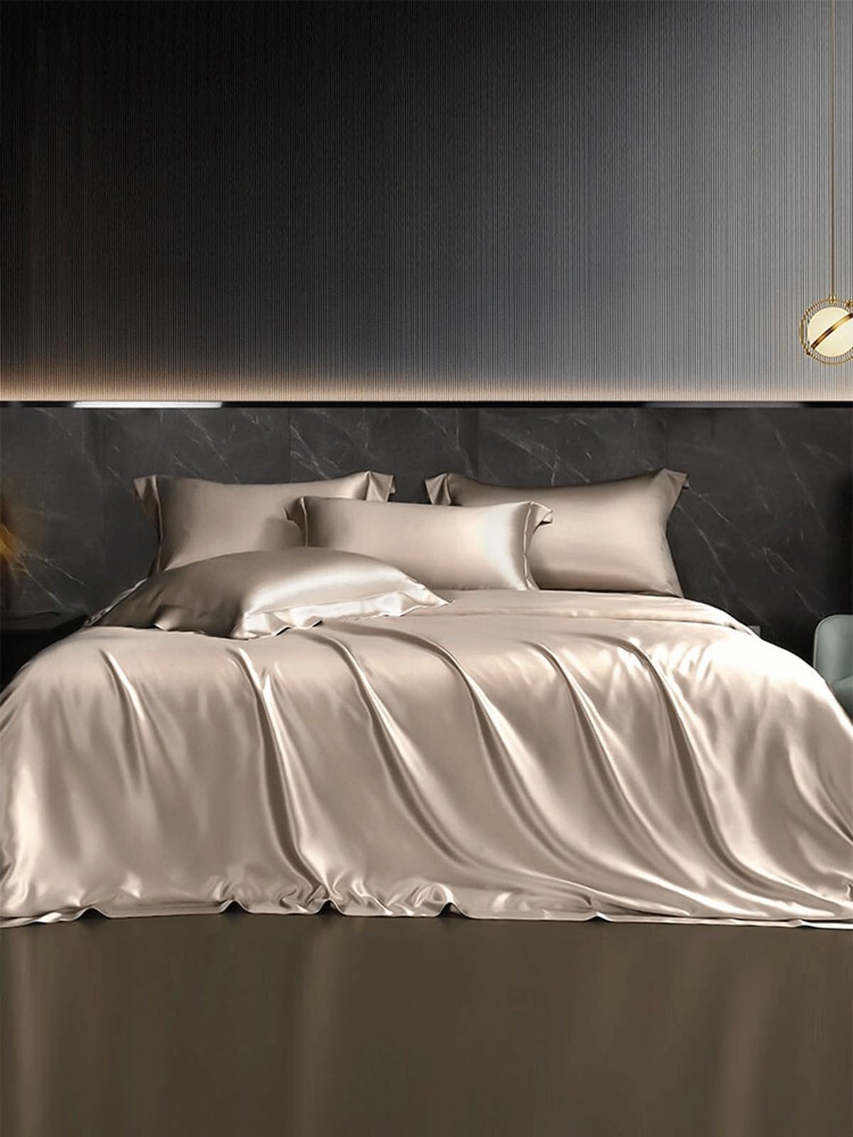 RUZGAR Bettlaken aus Gewaschener Seide 170x230cm 230x250cm Betttuch ohne Gummizug Luxuriöse und Kühlende Hotelbettlaken Hochwertiges Ultraweiches Haustuch (Color : Blue, Size : 230x250cm)