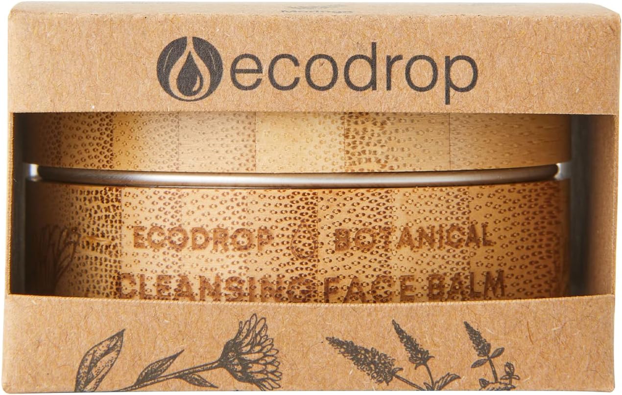Ecodrop Cleansing Balm and Makeup Remover - 50ml | Sustainable Makeup Remover Balm | Pore-Deep Cleanser | Nourishing Skin Cleansing Balm with Moringa, Rose Geranium, Chamomile & Rosemary Oil | Natural