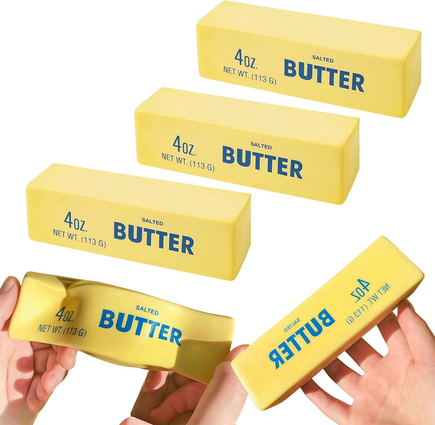 Butter Squeeze Stress Balls, 2026 New Slow Rebound Squishy Butter Squeeze Taba Squishy, Stress Balls，Stress Relief & Fidget Toys for ADHD，Party Favor Gift (Butter-3PC)