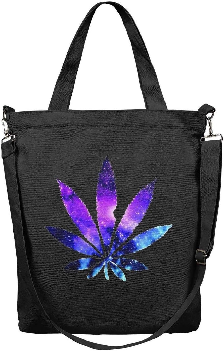 Marihuana Weed Galaxy Bolsa de dos colores, reutilizable, bolsa de la