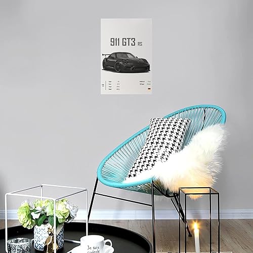 Miniatura 2 de Póster de coche 911 GT3RS - Póster de pared de coche de carreras, pósteres vintage para hombres, impresiones artísticas de automóvil 911, lienzo