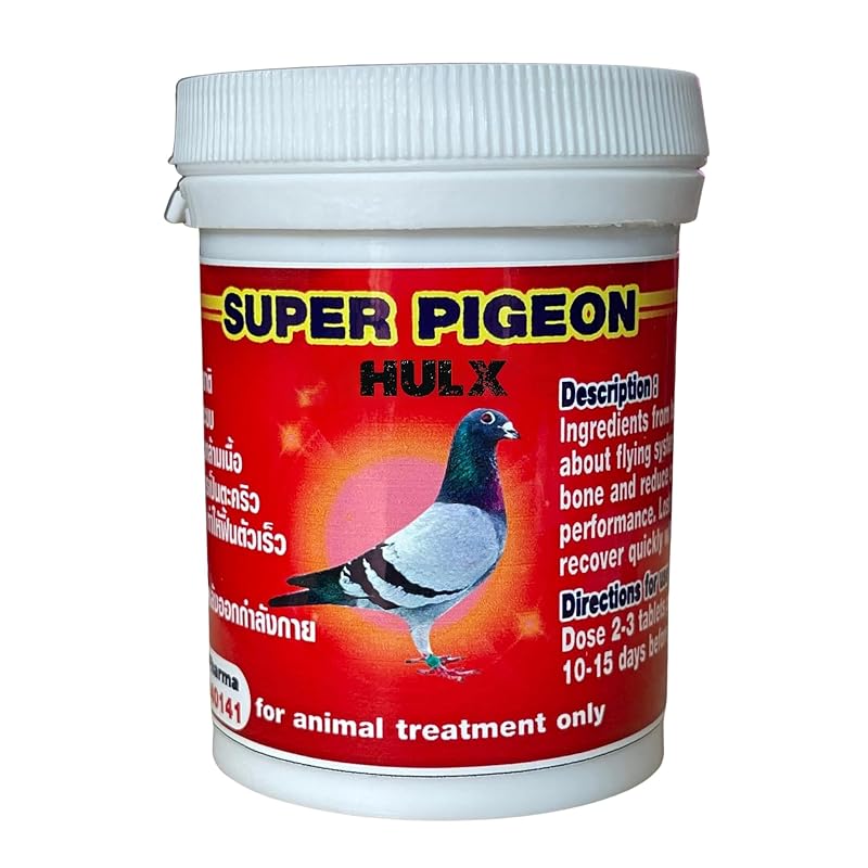 Suplemento para aves HULX Super Pigeon em tabletes com ervas tailandesas, 100 unidades