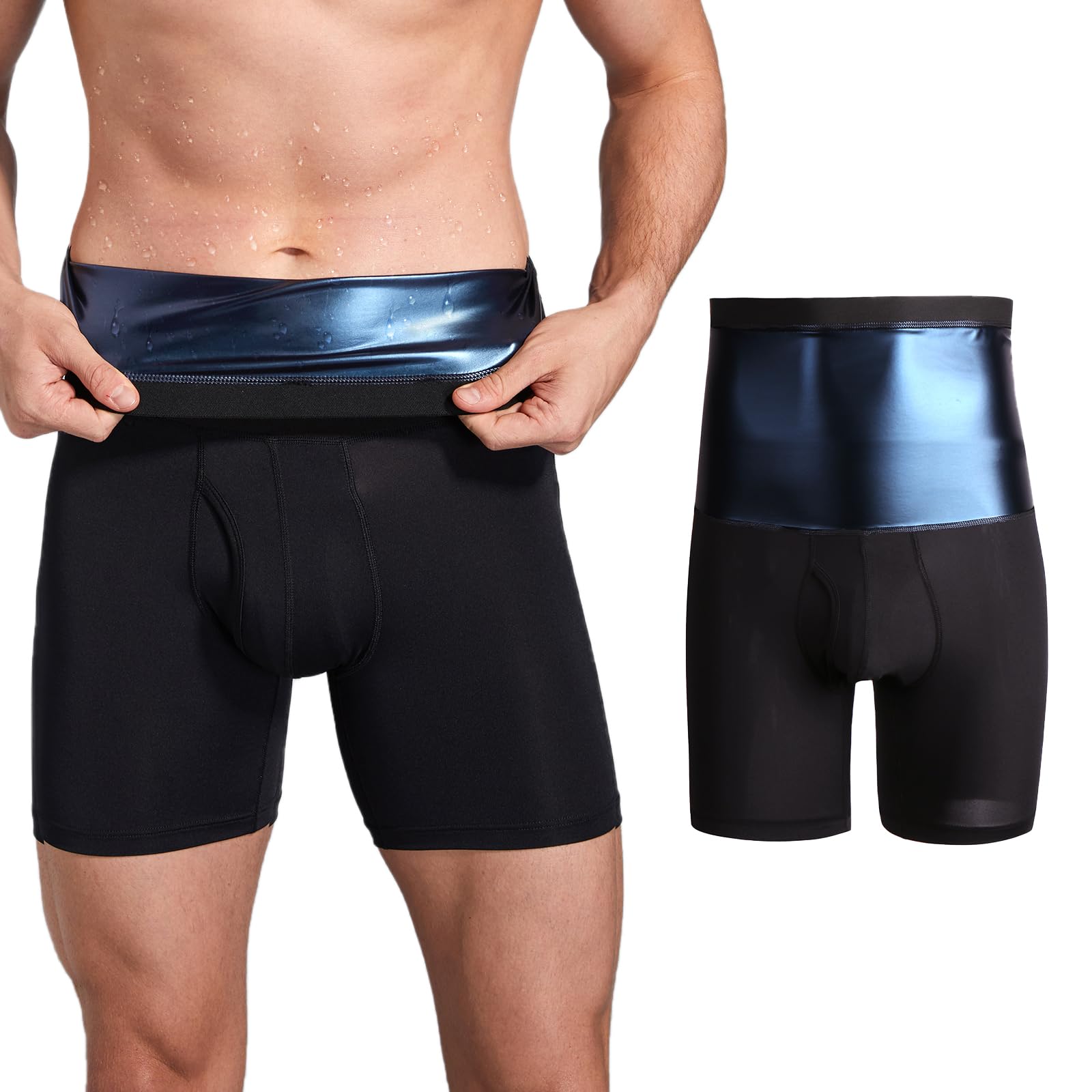 Herren Sauna Shorts Jogginghosen Slimming Unterwäsche Shorts Männer Sweat Shapewear Hohe Taille Sweathose