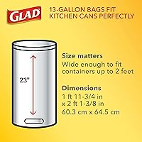 Vista 2 de Glad Bolsas de basura altas de cocina de 13 galones, bolsas de basura sin perfume, con amarre rápido, 68