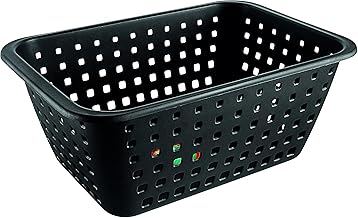 Ordene - Cesto Plástico Organizador Extra Grande de 14​​ Litros, Cor Preta, Linha Log