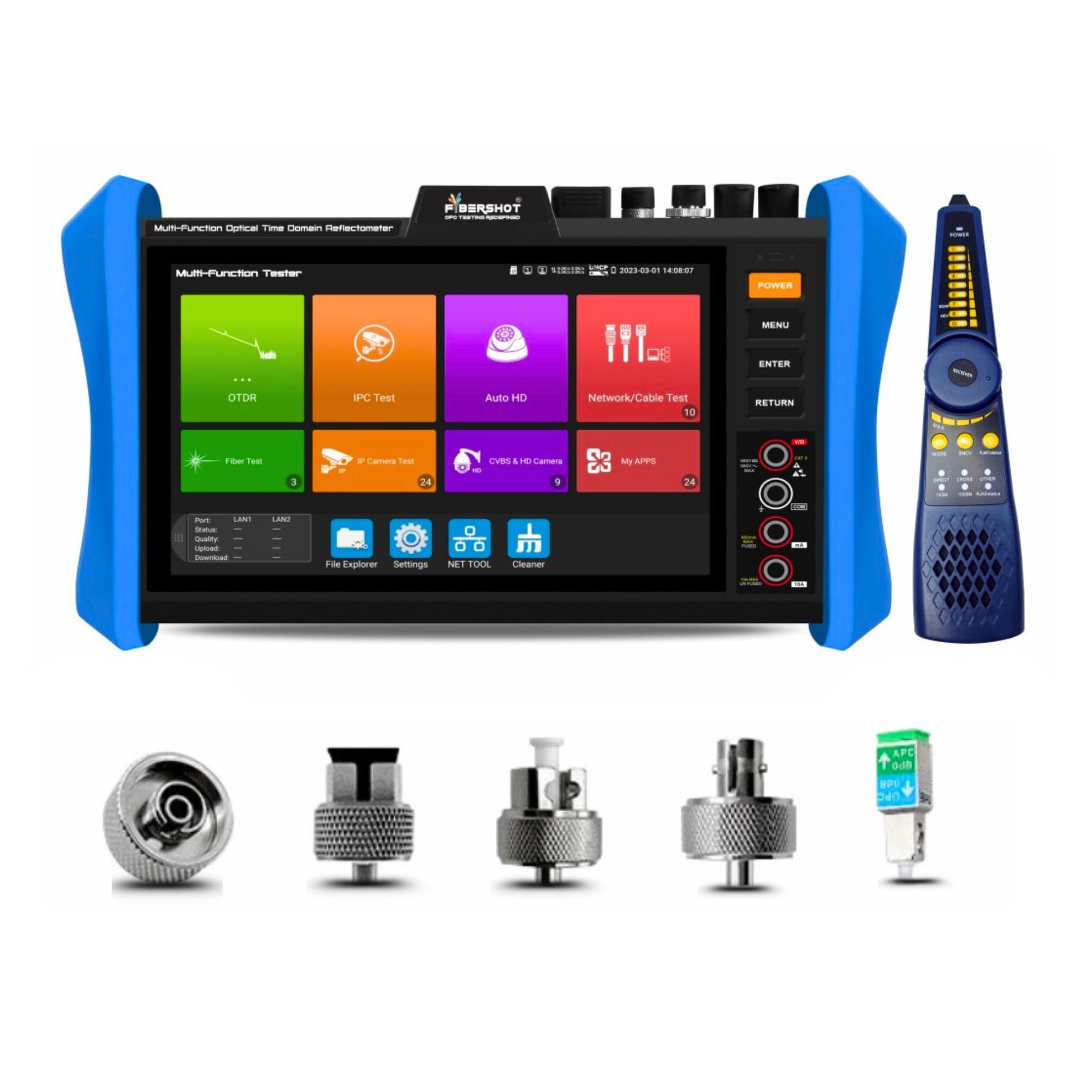 Multi-Function C 8 Pro OTDR Tester (35/33 dB)– Fiber, CCTV & Network Testing with RJ45 TDR, Dual GbE, SFP, and PoE++ in a One-Handheld Device-image-33