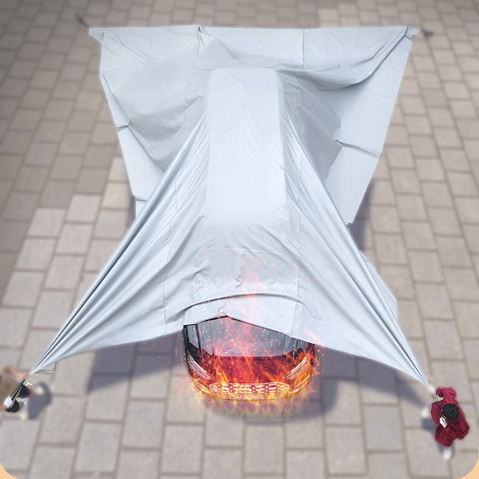Coperta antincendio per veicoli elettrici,Copertura di fuga di emergenza | Coperta di sopravvivenza in fibra di vetro e silicone, Grande coperta ignifuga, coperta estintore di emergenza riutilizzabile