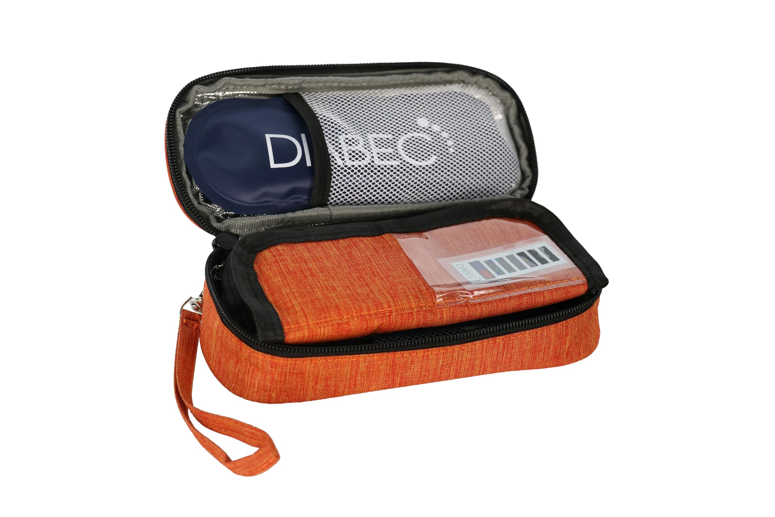 DIABEC BOLSO DE VIAJE PARA INSULINA NARANJA– Estuche para Insulina y Plumas con 2 bolsas de Gel – Bolsa para Viajes Diabéticos | Bolsa de Refrigeración Portátil