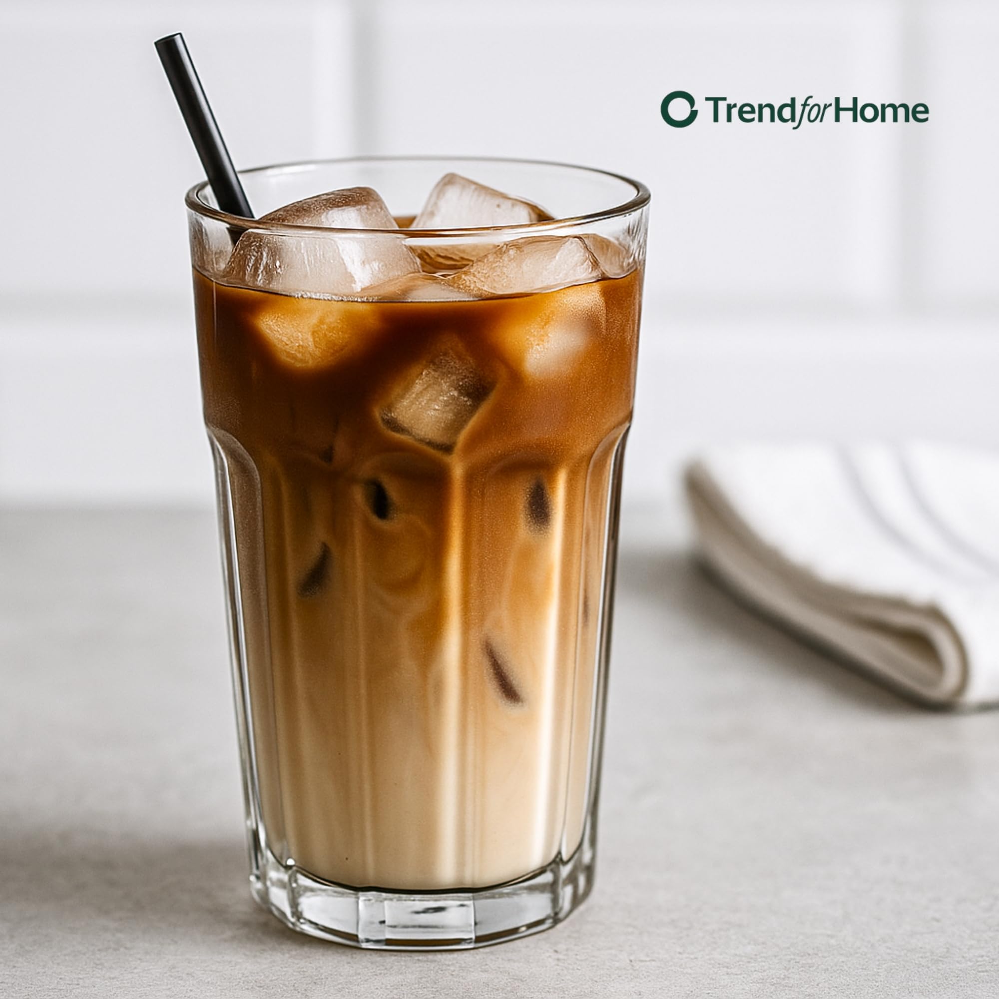 TREND FOR HOME Szklanki do Koktajli XXL Caipirinha Highball 630 ml Zestaw 6 Sztuk Retro Szklanka Wysoka Longdrink Woda Sok Szkło Sodowo-Wapniowe Bezołowiowe Kolekcja Alva Transparentne Zmywarka
