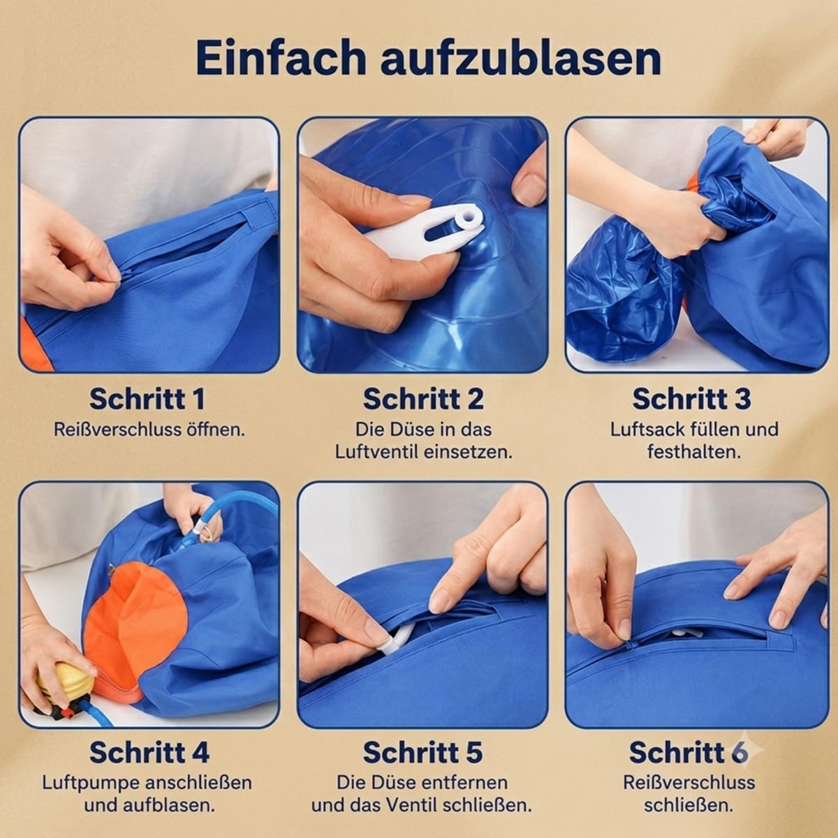 Lentiva Norden Treibball, Treibball für Hunde, ufblasbarer Herding Ball für mittlere & große Rassen, Kau- und kratzfester Hüteball mit Handschlaufe, Riesen Hundeball für Outdoor Training (B,55 CM)