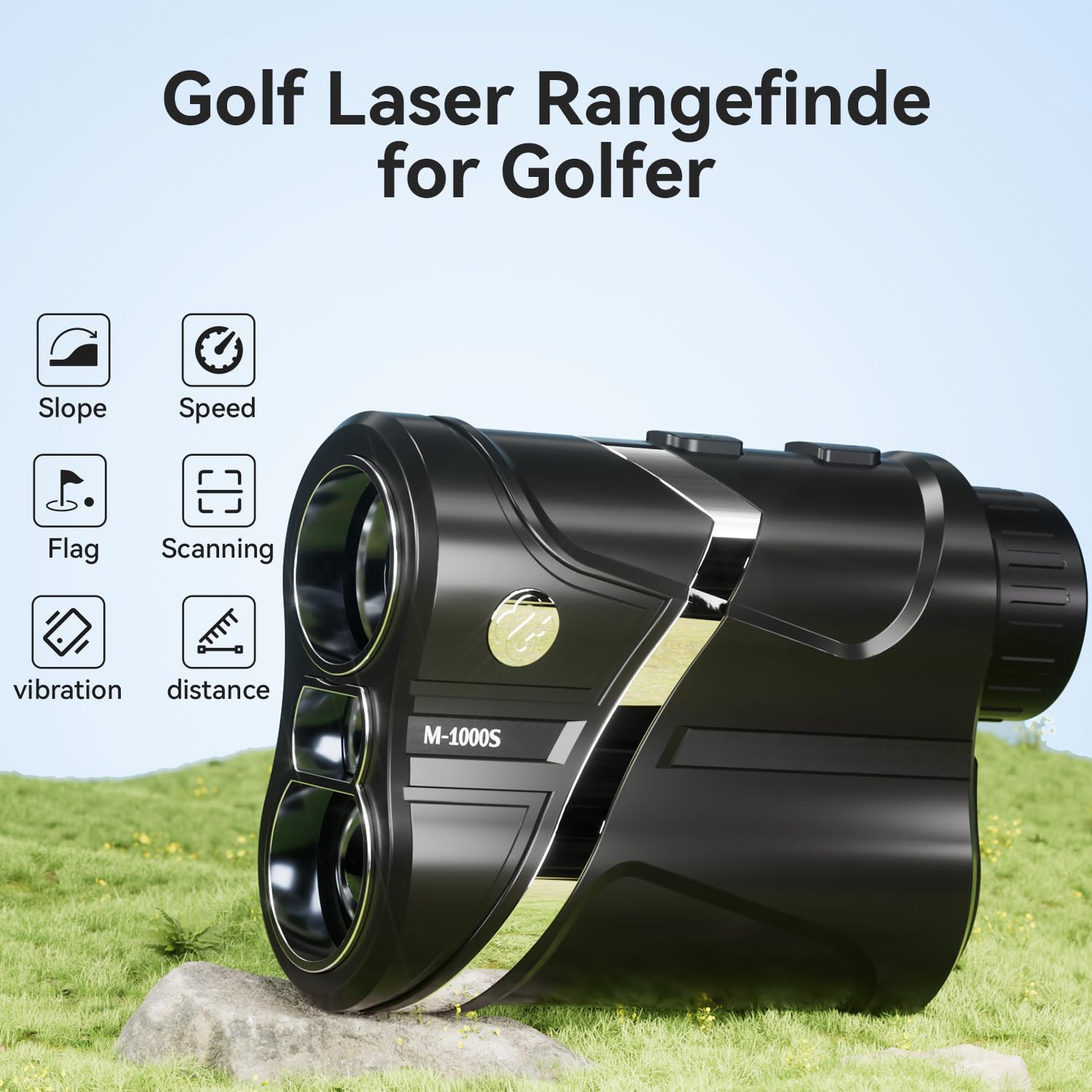 BOSEAN Golf Entfernungsmesser mit Slope, 1200Yards Aufladbar Golf Rangefinder mit Flag-Lock und Vibration, Scan Modus, Entfernungsmesser mit 7X Vergrößerung