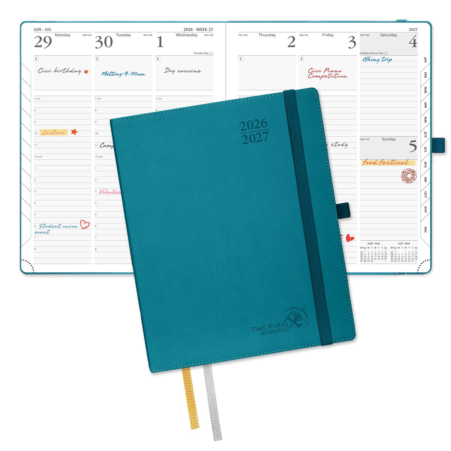 POPRUN Large Academic Planner Pacific Green