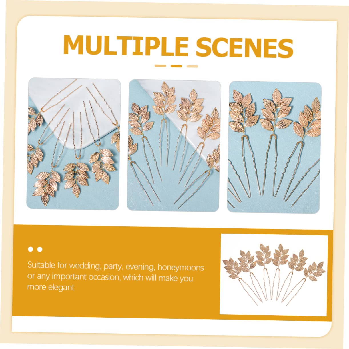 FRCOLOR 5 Sets Dekorative Haarnadel Braut Hochzeit Haarschmuck Haarkamm Für Die Braut Gold Haarnadel Für Frauen 6 Stück * 5