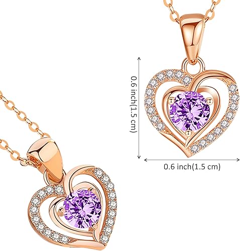 Miniatura 3 de SKYCOOl Collar de rosa real preservada con corazón para mujer regalo de cumpleaños para mamá novia esposa abuela en el día de la madre día de San