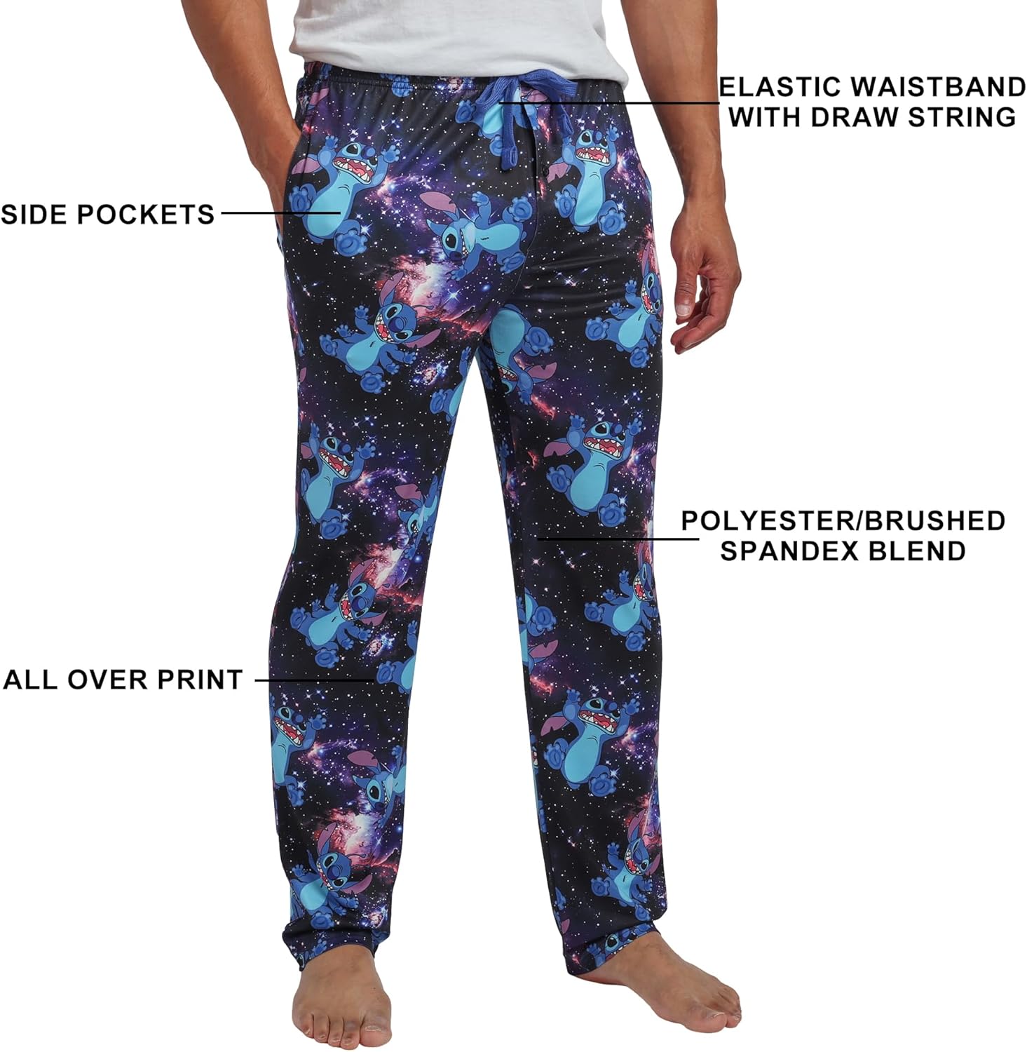 Disney's Lilo & Stitch Galactic Stitch All-Over Print Men's Sleep Pajama Pants - Image 6
