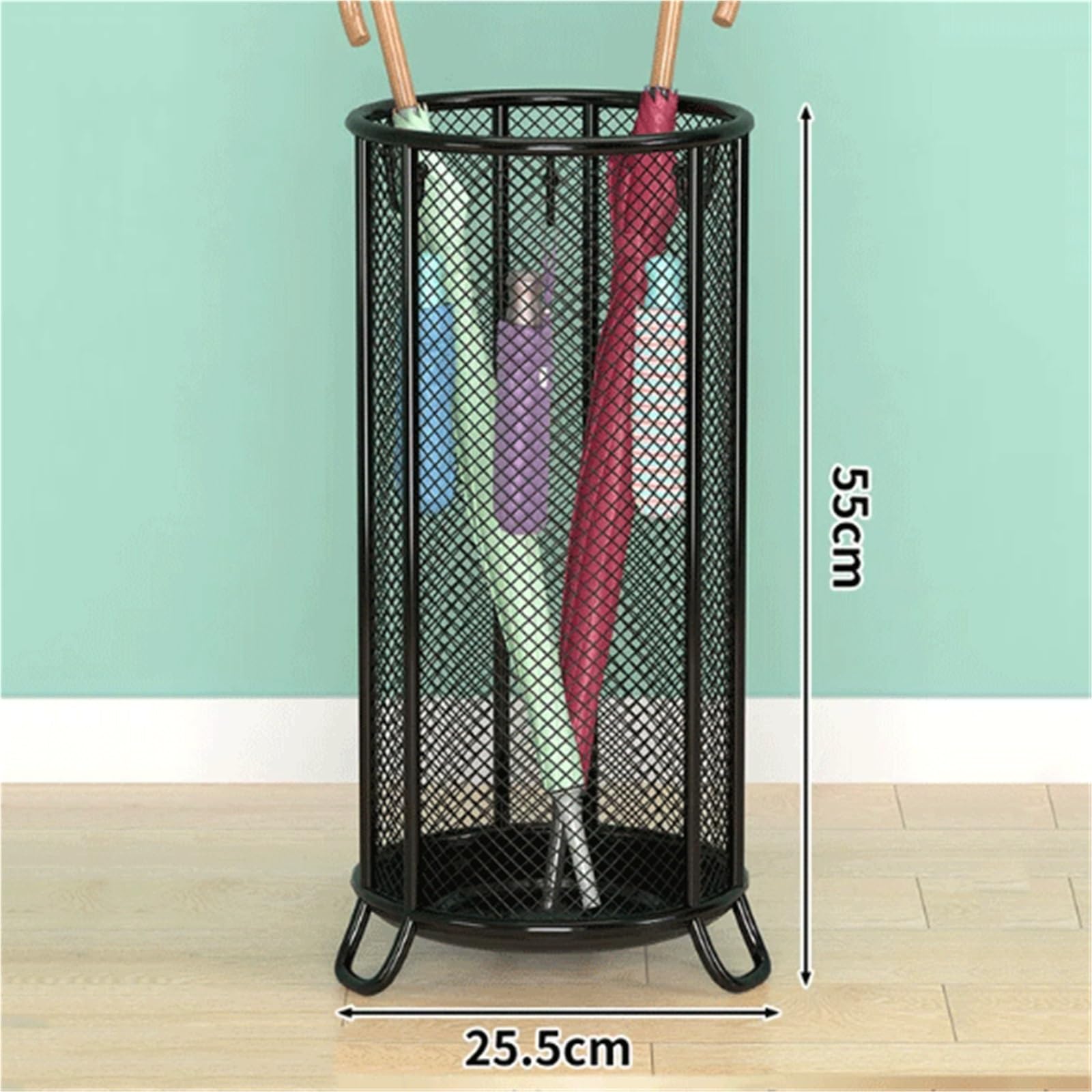 Portaombrelli in ferro battuto design a rete resistente Risparmia spazio