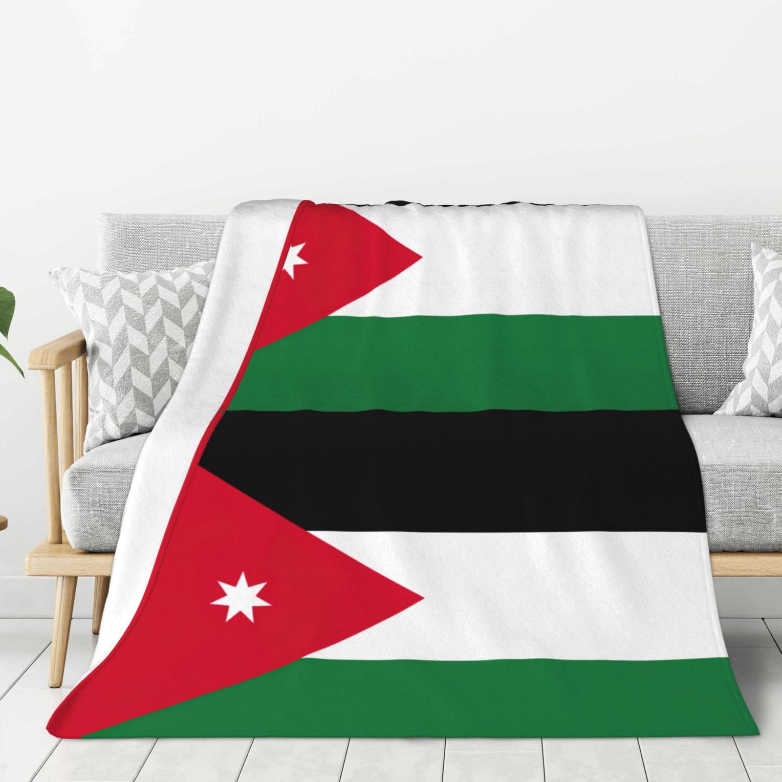 Plaid drapeau jordanien en flanelle douce pour lit et camping