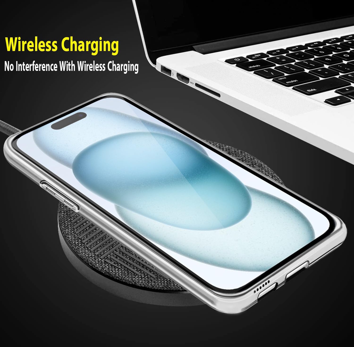 Cover IPhone 15 Protezione 360° ZYIMOU: Custodia Trasparente Ultra-sottile In Silicone E Policarbonato, Antiurto E Anti-graffio. Bumper Incluso.