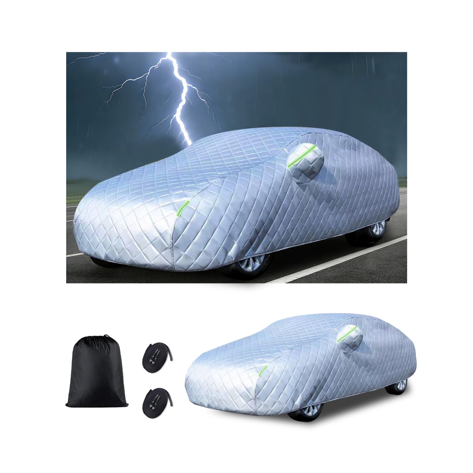 Funda Coche Exterior Granizo para Mercede-Benz C Class Cabrio 2014-2021,Cubre Coches Completa Impermeable Transpirable Anti-UV Protectora Invierno(Plateado)