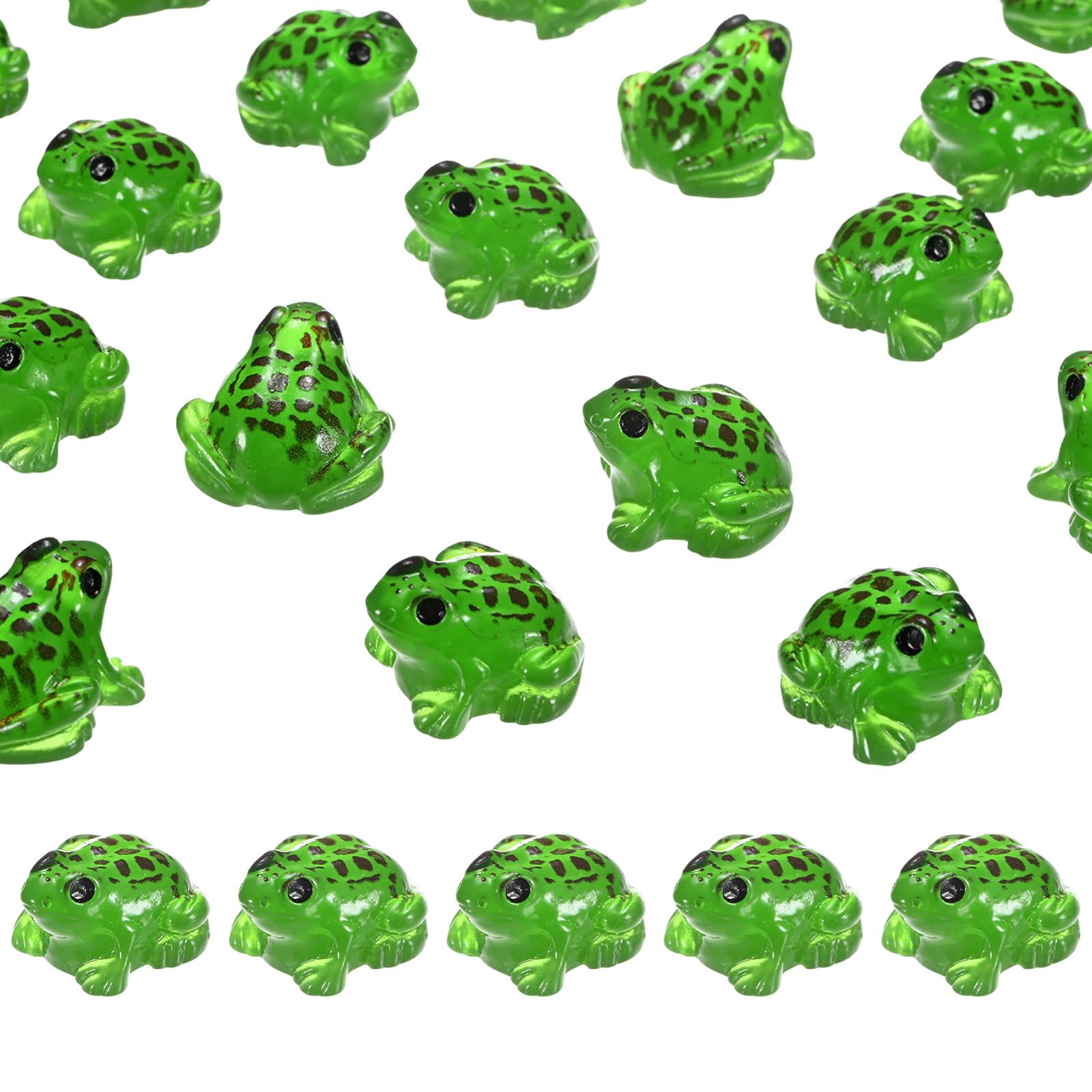 M METERXITY 20-Pack Luminous Mini Resin Frogs, Glow in the Dark Tiny Frog for Terrarium/Micro Landscaping/Dollhouse, Decorative Miniature Animal Figurine to Place [Cyan]
