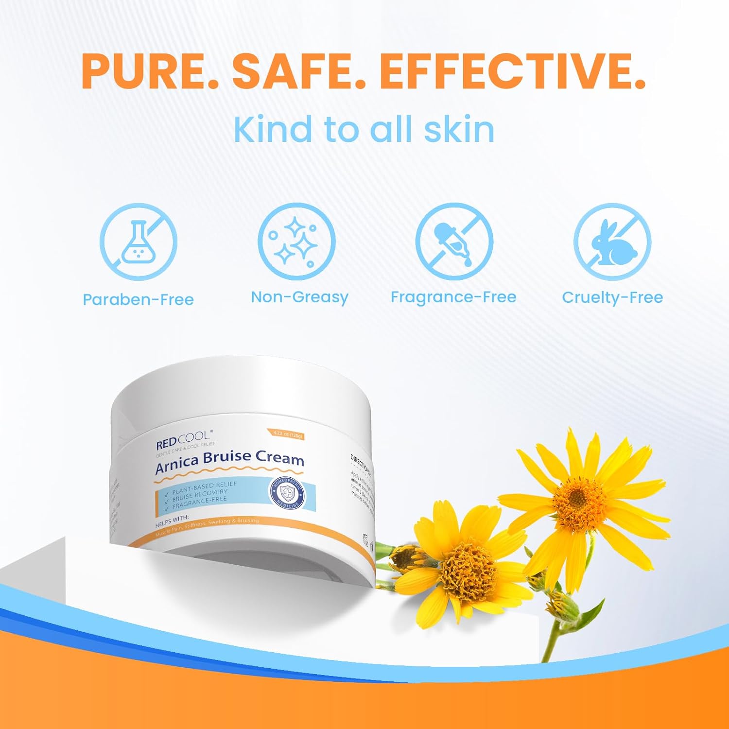 Arnica Cream Extra Strength for Thin Skin, Arnica Montana Cream with Vitamin K C & E, Fast Absorbing Hydrating Cream for Face and Body, Supports Skin Recovery Appearance, 4.23 oz