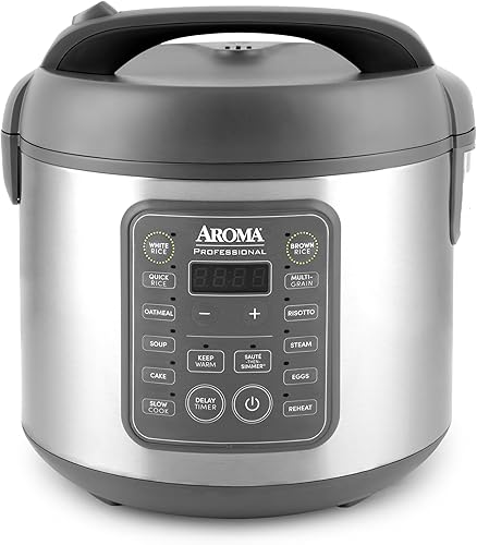 AROMA Housewares 20-Cup Cooked 5Qt Digital Rice Grain Multicooker ARC-5200SG Gray