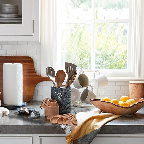 Miniatura 5 de Juego de 10 tazas medidoras y cucharas medidoras, tazas medidoras de madera hechas a mano con cucharadita, cucharas medidoras para ingredientes